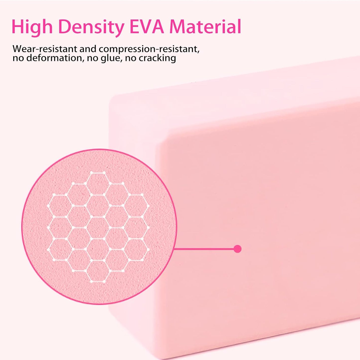 ™ Yoga Block (Set of 2) LxWxH :9"x3"x6" Supportive Latex Free EVA Foam High Density Soft Non-Slip Surface for Yoga Pilates Meditation Balance Exercise