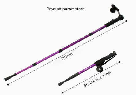 Gold 2-Pack Lightweight Trekking Poles | 4-Section Adjustable 52-110cm Walking Sticks | Anti-Shock High-Strength Aluminum Alloy Hiking Poles