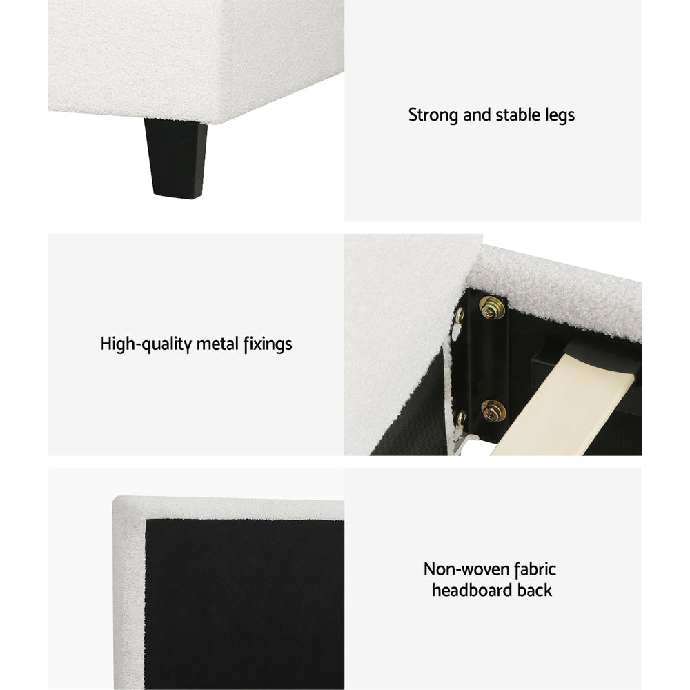 Artiss BedStory Single Bed Frame Mattress Bundle Platform Headboard Medium Firm Hybrid White
