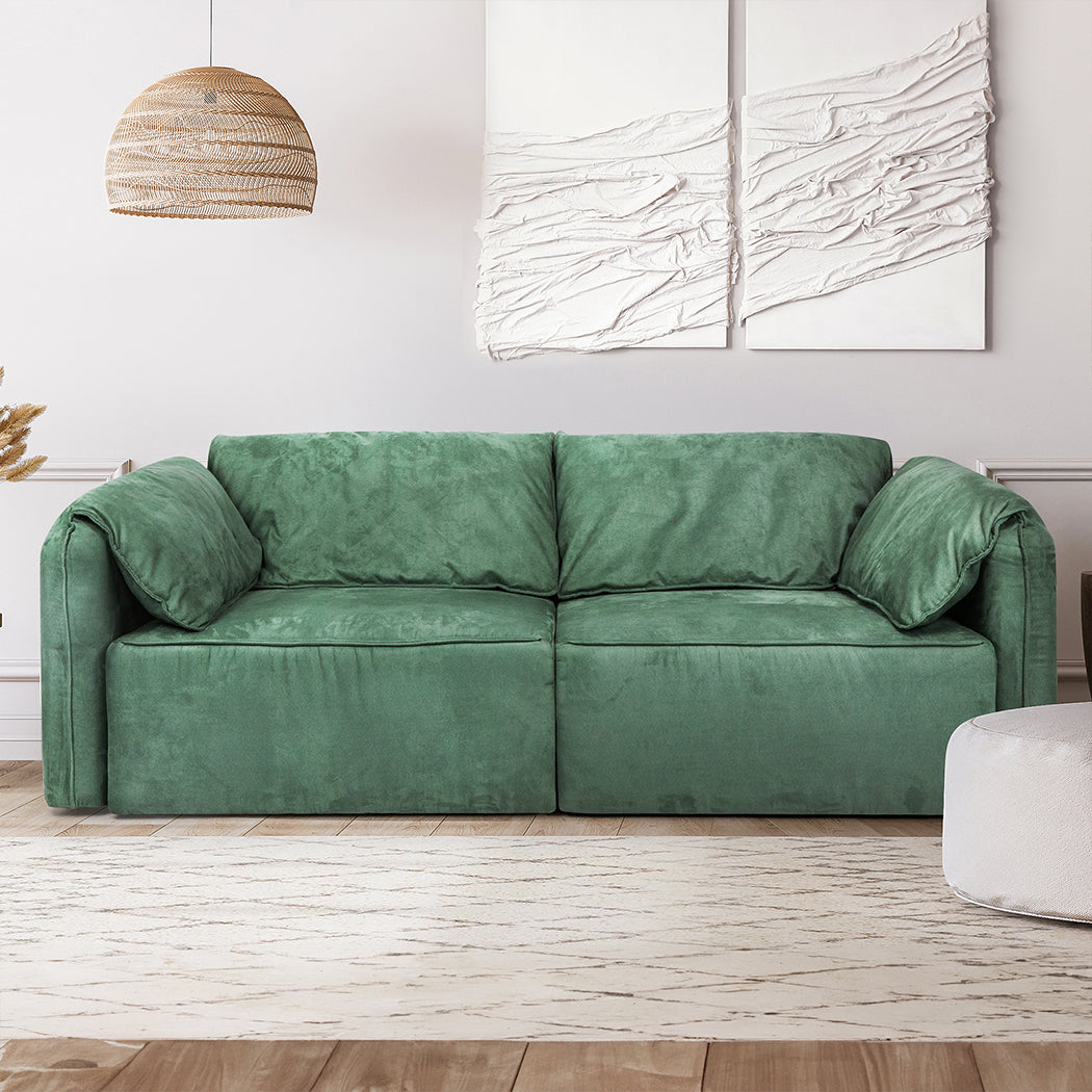 Levede Sofa Floor Couch 3-Seater Leathaire-2006732843924983815