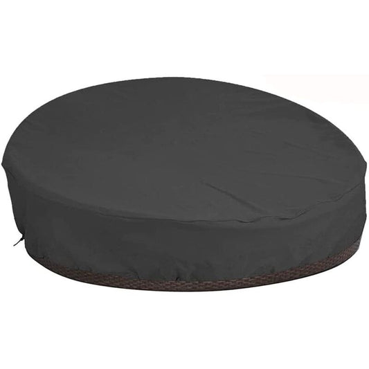 Round Garden Sofa Bed Cover Waterproof 210D Oxford Black, D228 x H83 cm
