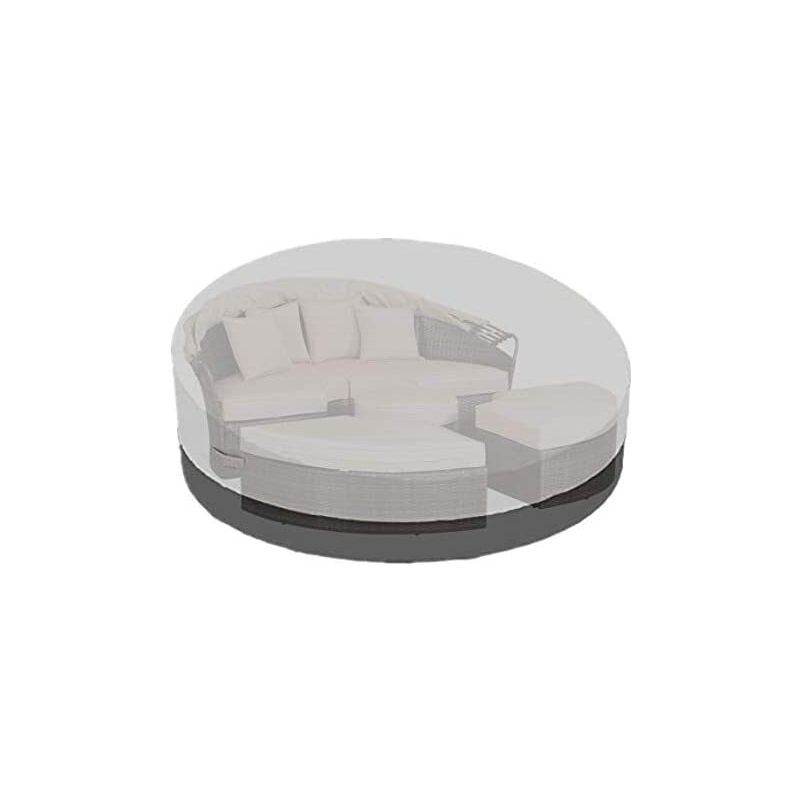 Round Garden Sofa Bed Cover Waterproof 210D Oxford Black, D228 x H83 cm