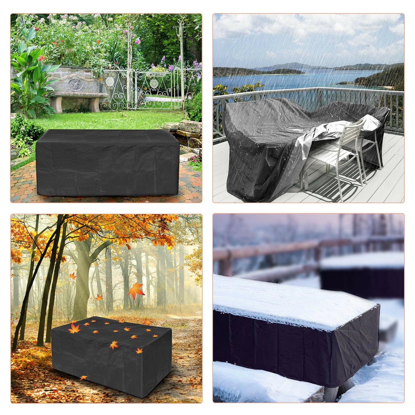 Rectangular Patio Table Cover Heavy Duty Waterproof Outdoor Furniture Set Cover 90" x 60" x 27"
