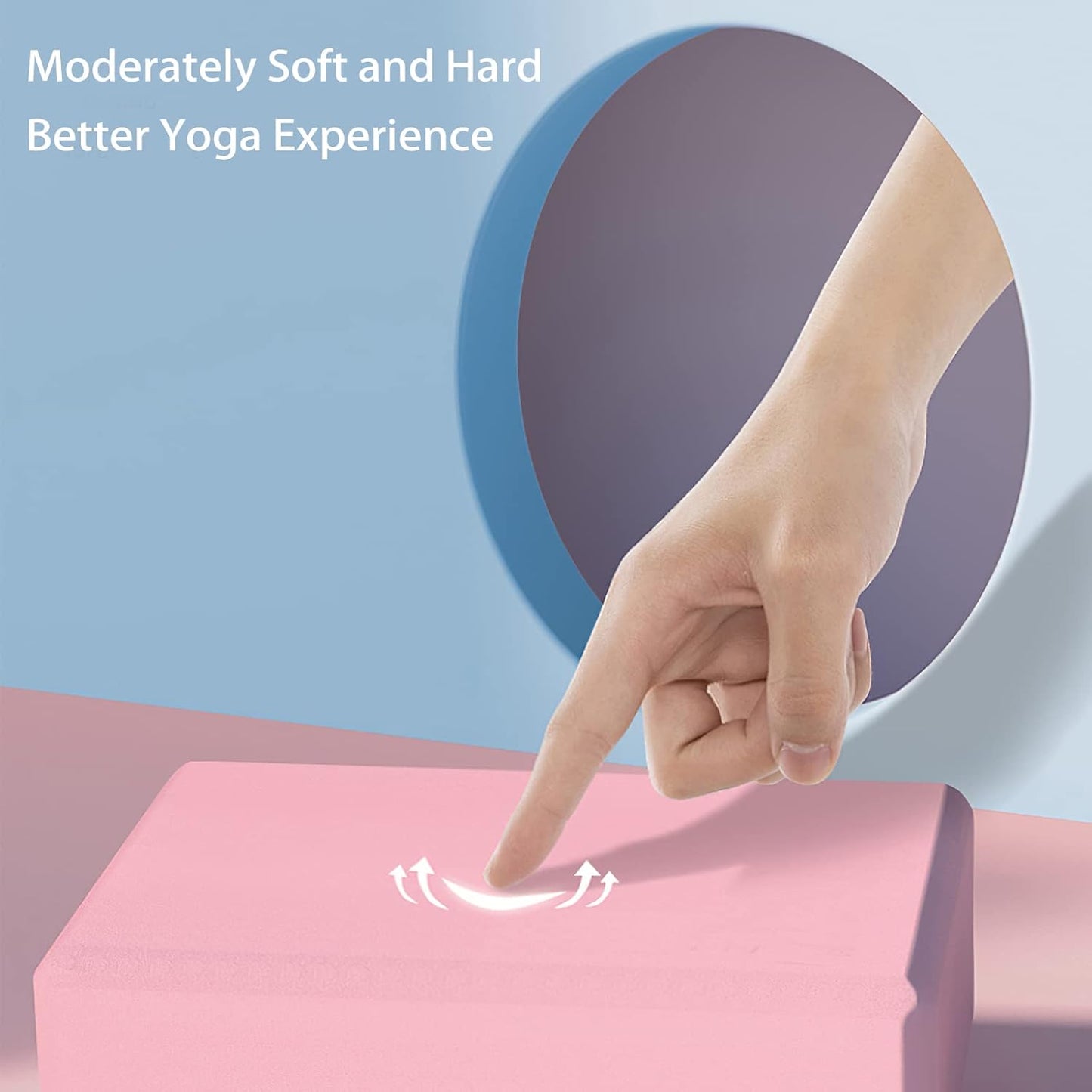™ Yoga Block (Set of 2) LxWxH :9"x3"x6" Supportive Latex Free EVA Foam High Density Soft Non-Slip Surface for Yoga Pilates Meditation Balance Exercise