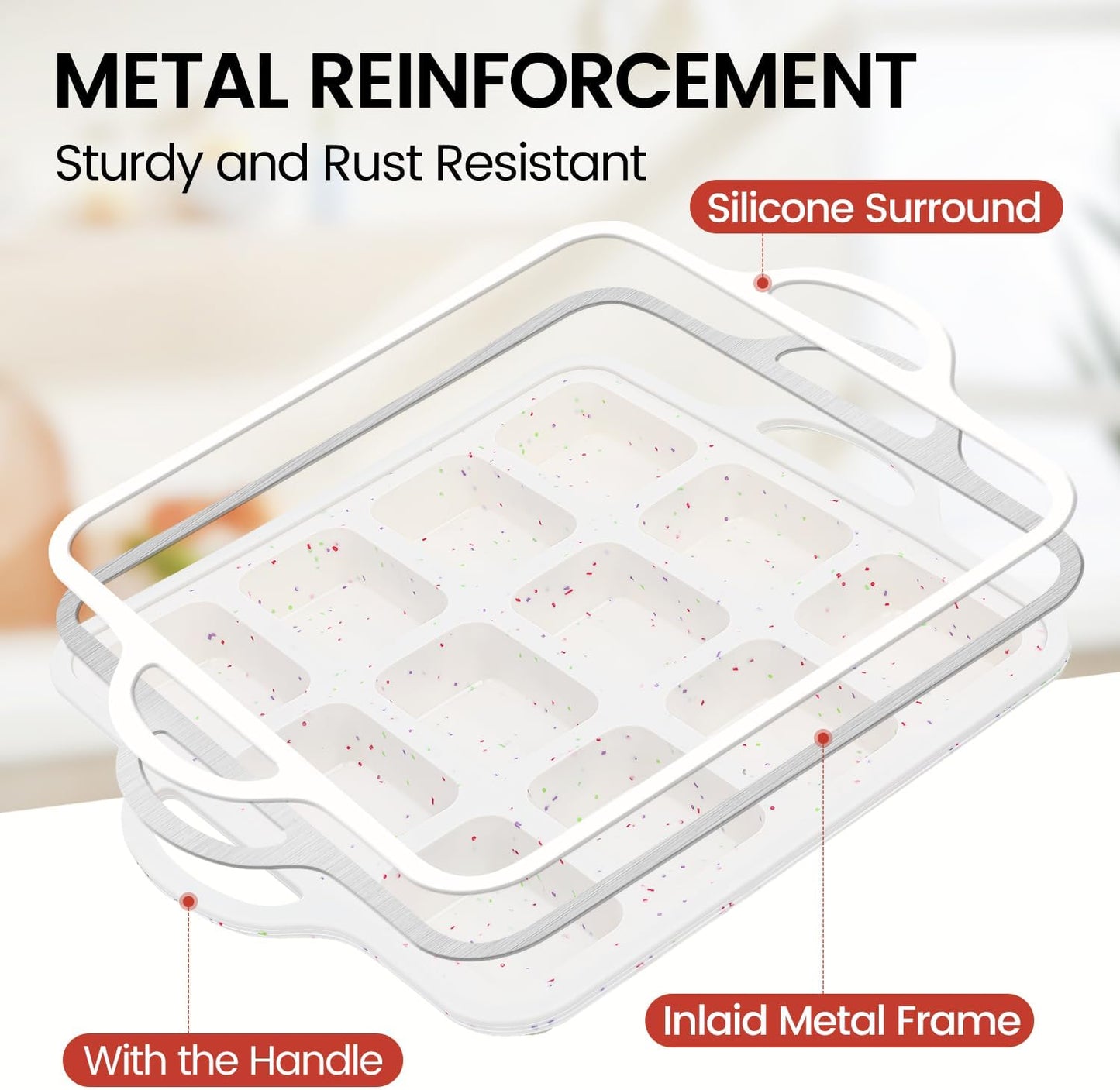 Silicone Mini Loaf Pan with Metal Frame & Silicone Bread Loaf Pans