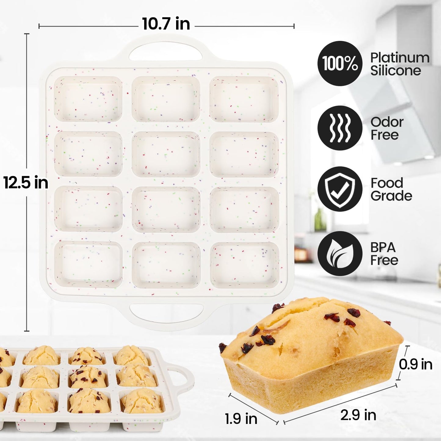 Silicone Mini Loaf Pan with Metal Frame & Silicone Bread Loaf Pans