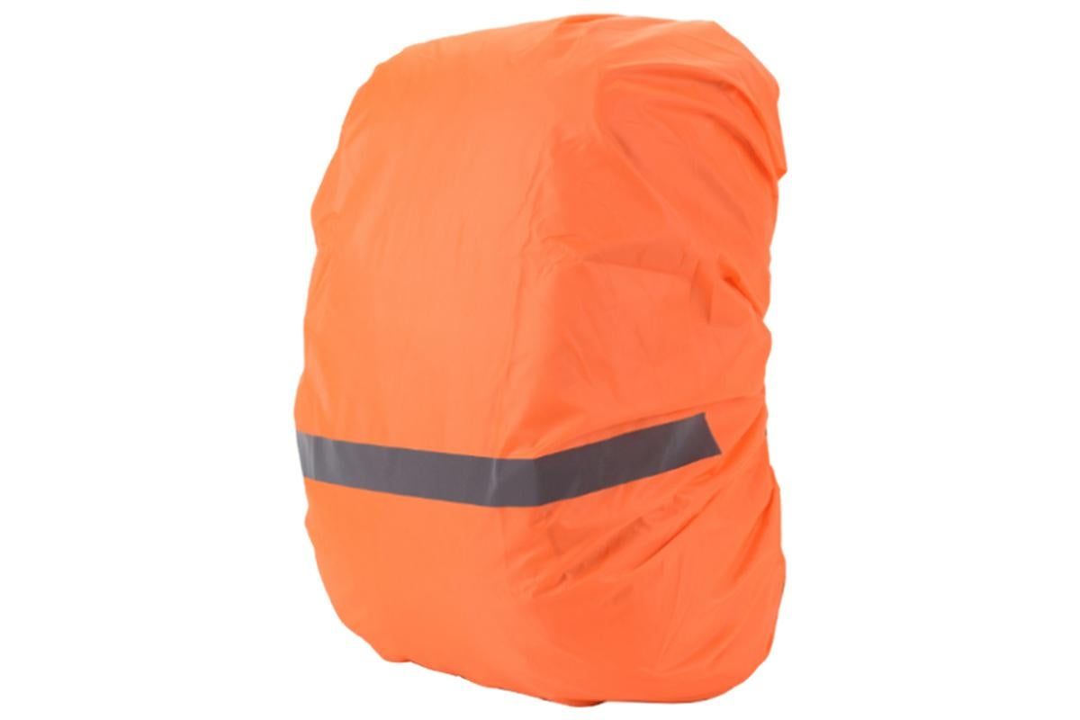 High-Visibility Backpack Rain Cover with Reflective Strip Water-Resistant Outdoor Night Travel Bag Cover -Orange / S