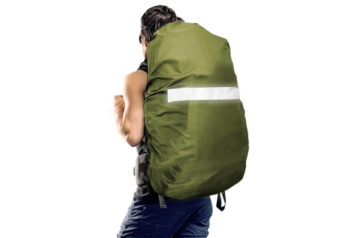 High-Visibility Backpack Rain Cover with Reflective Strip Water-Resistant Outdoor Night Travel Bag Cover -Orange / S
