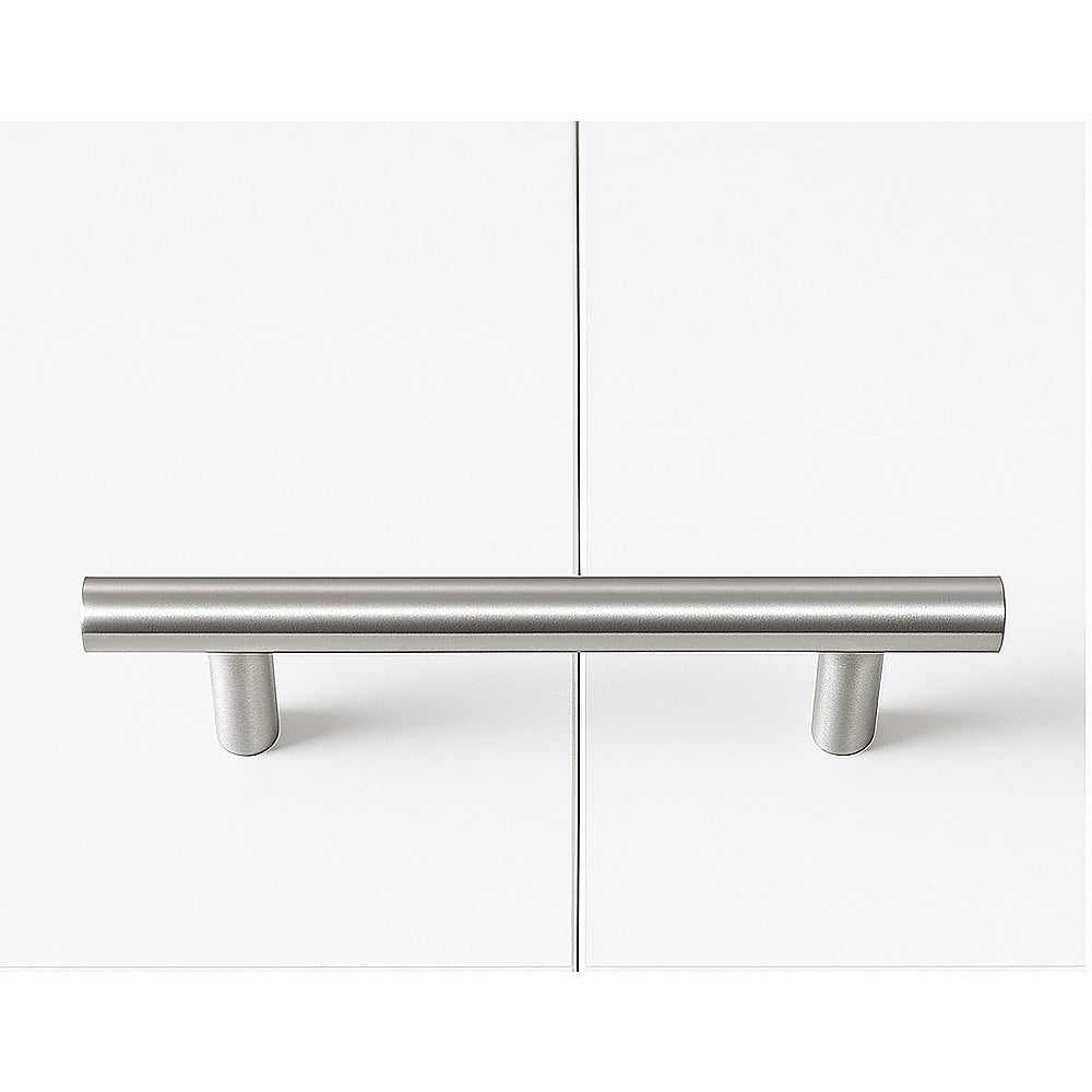 Single Wall Bed in White – Space Saving Murphy Bed Kit with Silver Door Handle