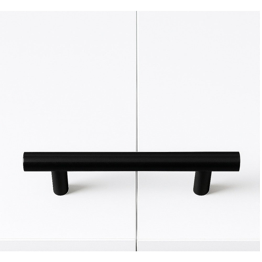 King-single Wall Bed in White – Space Saving Murphy Bed Kit with Black Door Handle