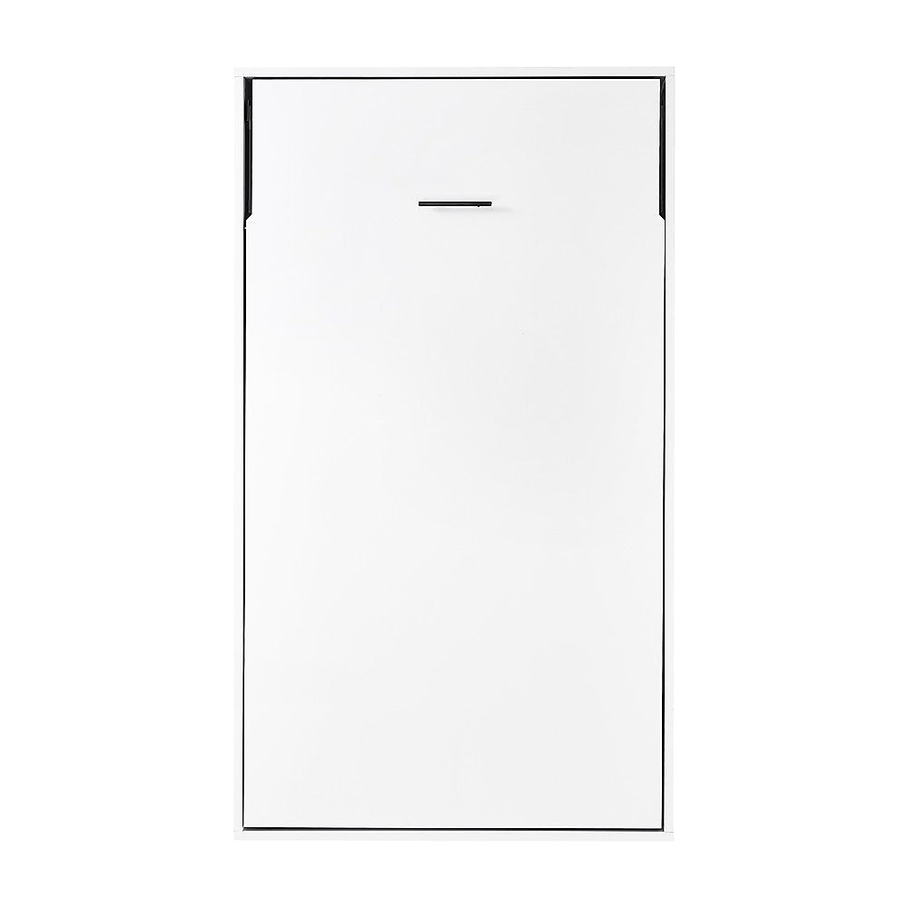 King-single Wall Bed in White – Space Saving Murphy Bed Kit with Black Door Handle