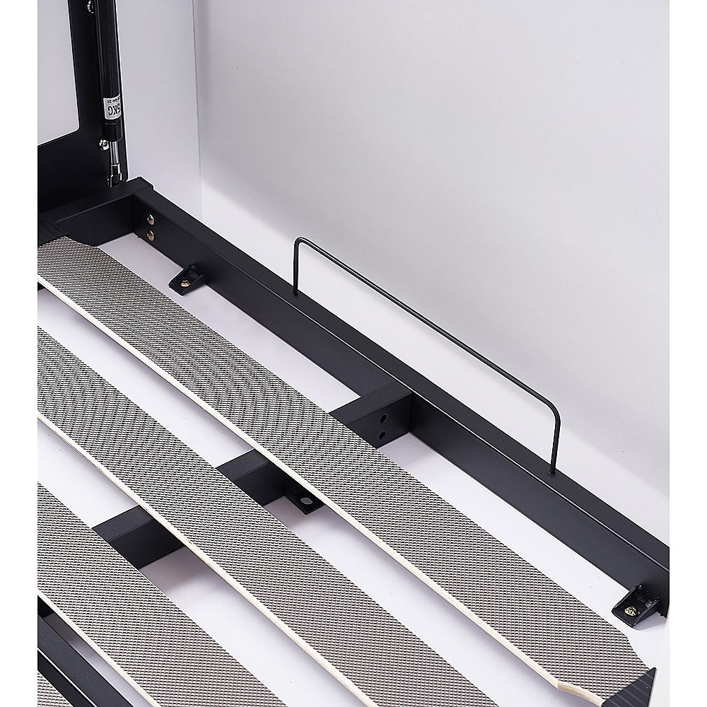 King-single Wall Bed in White – Space Saving Murphy Bed Kit with Gold Door Handle