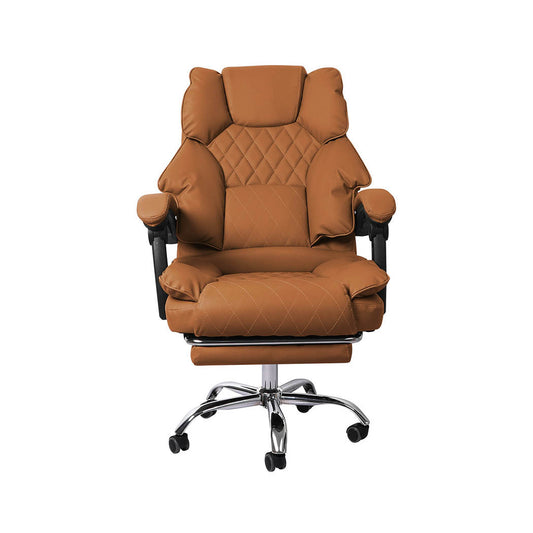 Levede Gaming Chair Office Computer Brown Footrest-2018816909402836993