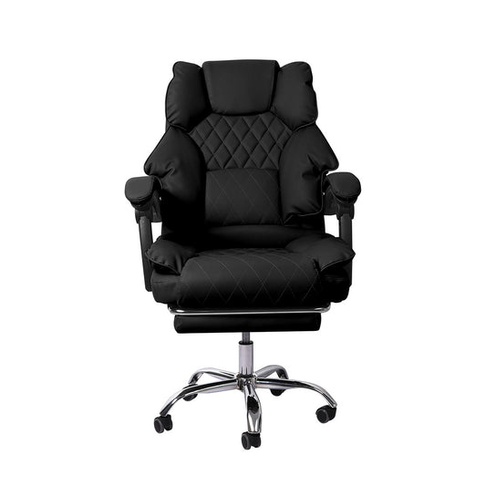 Levede Gaming Chair Office Computer Black Footrest-2018816911806173185