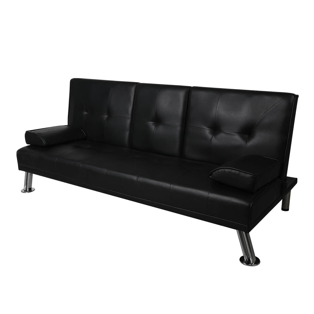 Levede Sofa Bed Adjustable Recliner Black-2006733286516330499