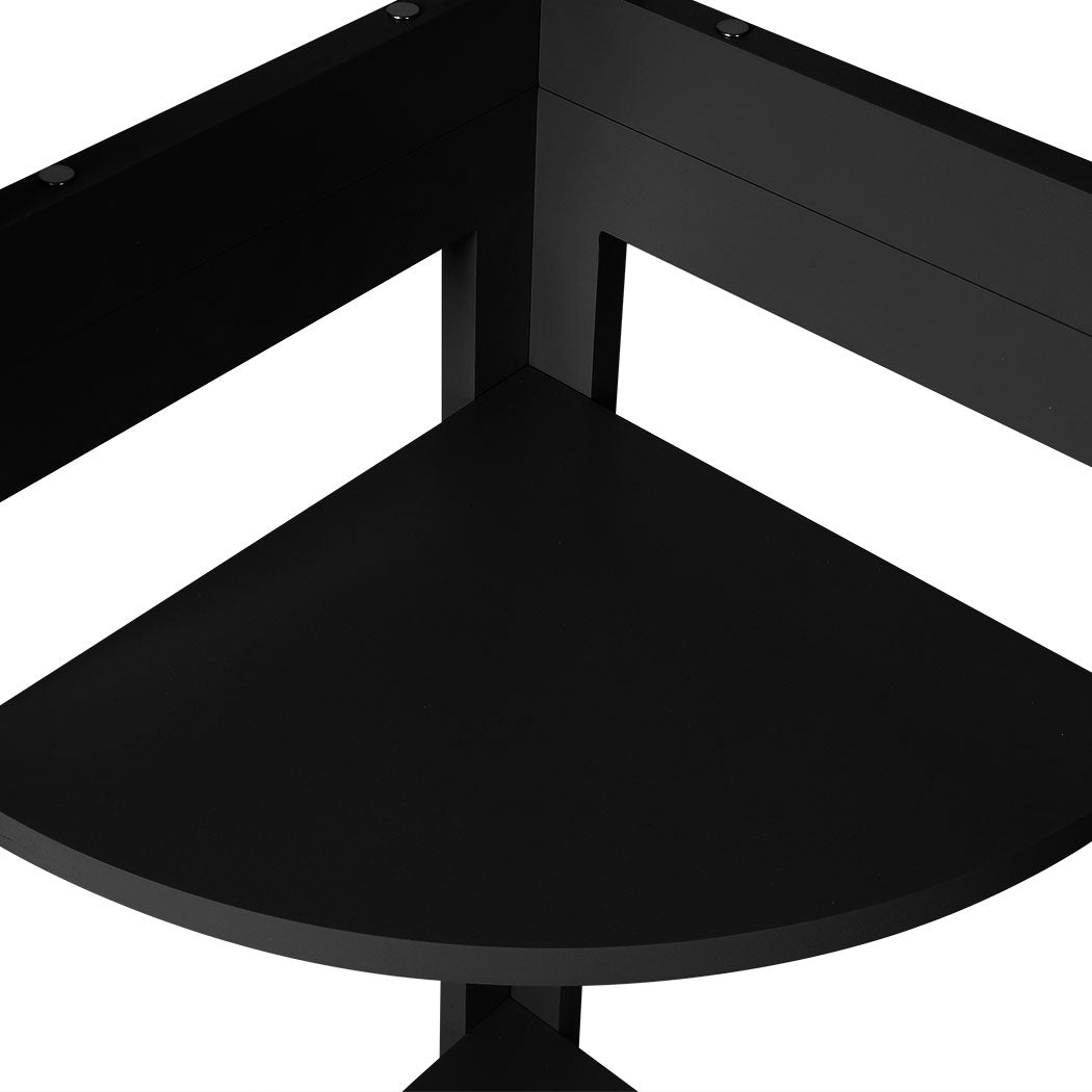 Levede 5 Tier Corner Shelf Wooden Storage Black-2006733234070753283