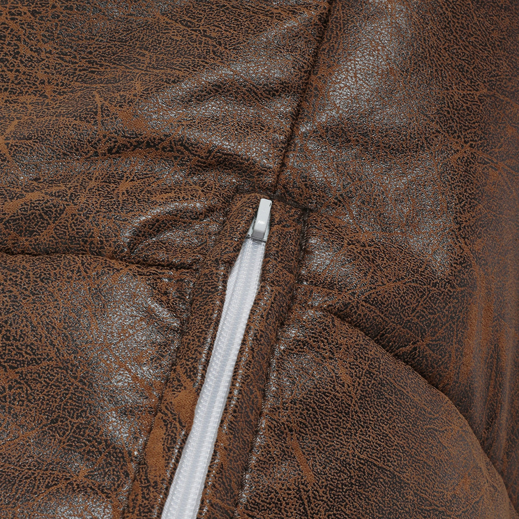 Marlow Bean Bag Chair Cover PU Indoor Dark Brown-2006733313426984963