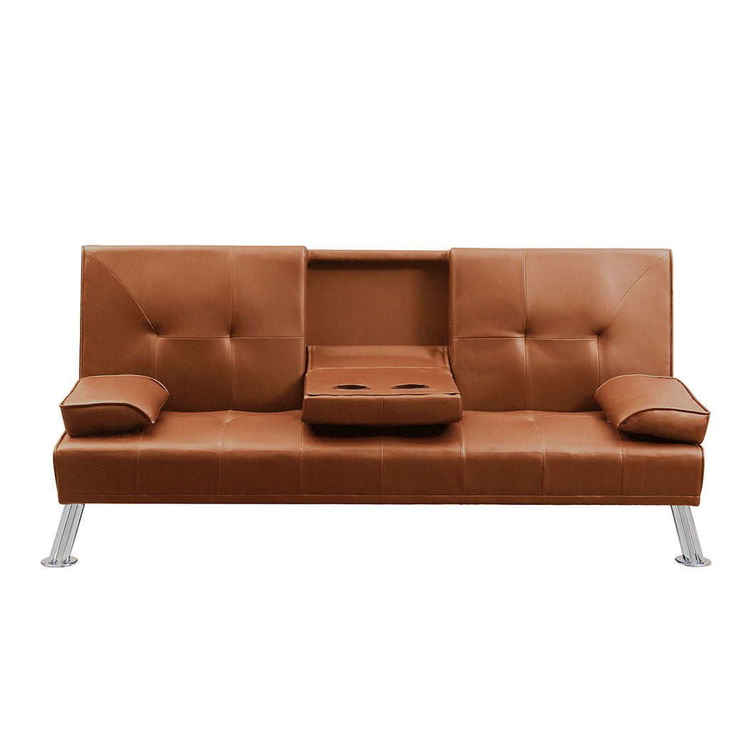 Levede Sofa Bed Adjustable Recliner Brown-2006733286713462788